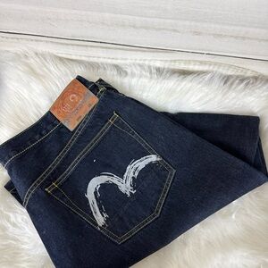 Evisu Blue Relaxed Jeans with Signature Stitching 40x30